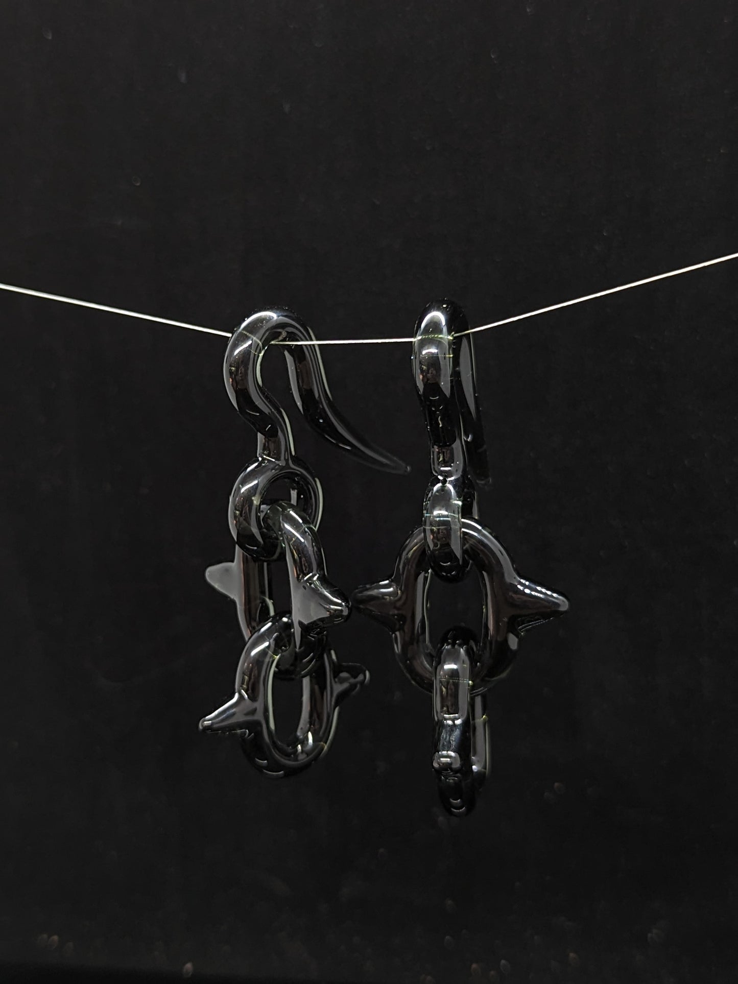 Smoke Spiked Chain Hangers