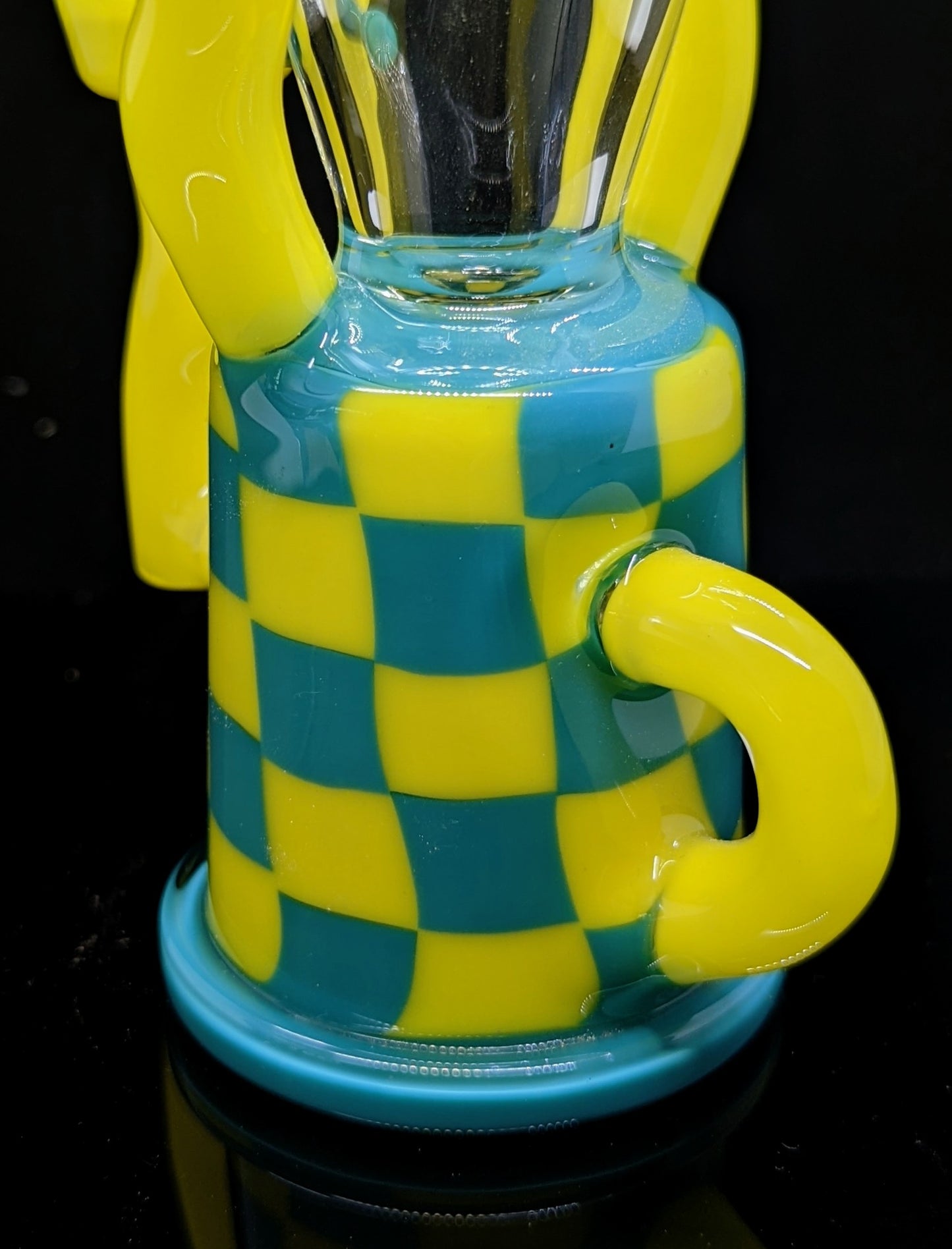 Checkerboard Recycler Opaque Aqua/Canary